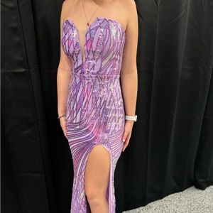 Strapless Beautiful Purple Prom Formal Dress Size S